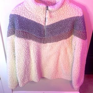 Fluffy quarter zip jacket